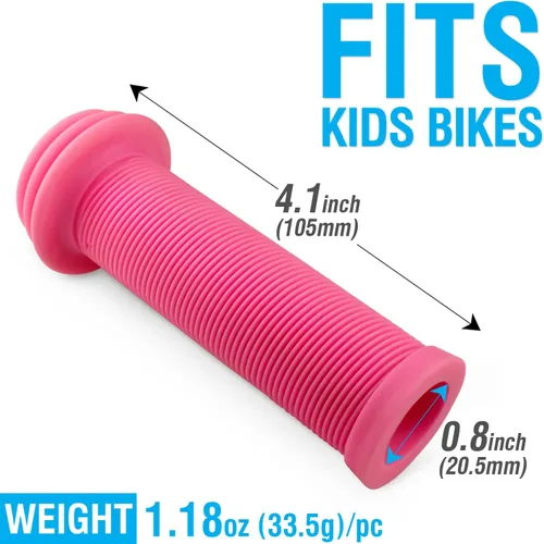 Vista 2 de MARQUE Mini empuñaduras para manillar de bicicleta para niños, empuñaduras de bicicleta con patrón de hongo, agarre cómodo para bicicleta infantil