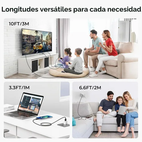 Vista 2 de Basesailor Cable de carga USB a USB C para iPhone 17 16 Pro Max, cable de alimentación de carga tipo C para Apple 17e 15, iPad 10 Air 4 5, Samsung