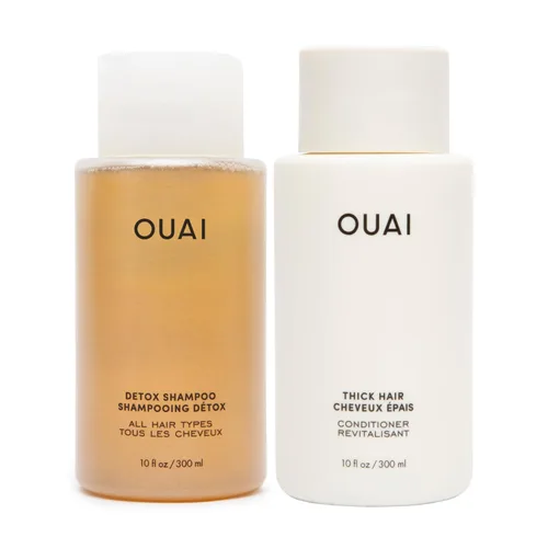 Vista 11 de OUAI Champú Detox y Acondicionador para Cabello Fino Bundle - Champú Clarificante para Acumulación, Suciedad, Aceite, Producto y Agua Dura