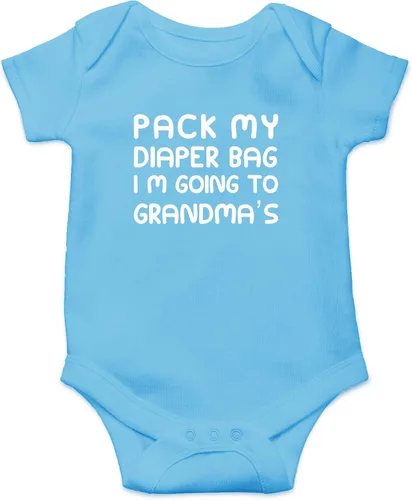 Vista 17 de CBTwear Pack My Diaper Bag, I'm Going To Grandma's House Baby Bodysuit - Linda ropa unisex para recién nacido