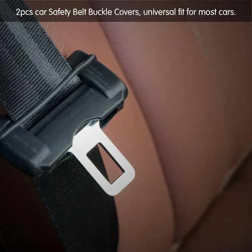 Vista 6 de Fundas de hebilla para cinturón de seguridad para automóvil, 2 fundas universales para clips para cinturón de seguridad, protector de hebilla
