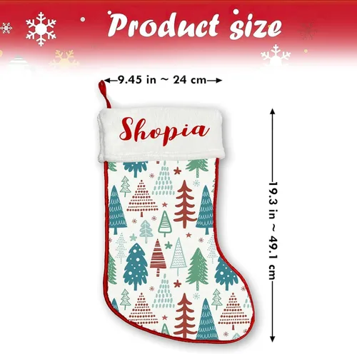 Vista 4 de IZI POD Border Collie - Medias de Navidad personalizadas para perro, perfectamente a cuadros, decoración navideña rústica, diseño de perro