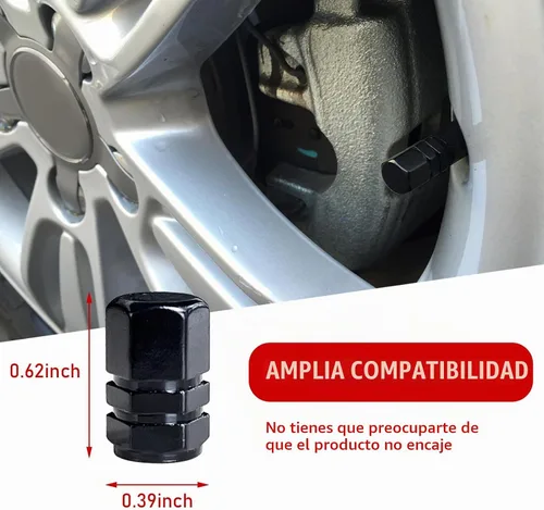 Vista 2 de Ziciner 8 PCS Tapas de Vástago de Válvula de Neumático de Coche, Cubiertas de Válvula de Rueda de Aleación de Aluminio con Anillo O de Goma, Juego