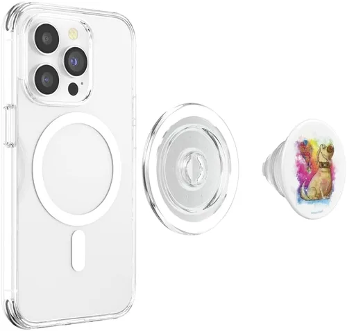 Vista 4 de Disney Pixar Up Dug - PopSockets de acuarela MagSafe PopGrip para iPhone