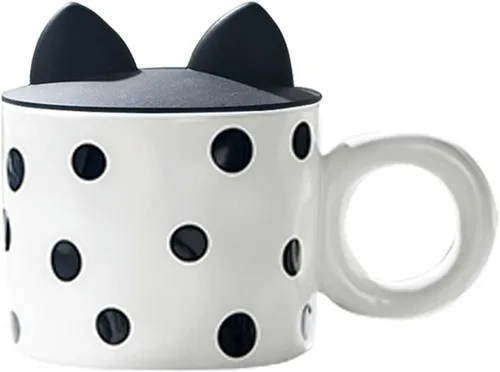 Vista 12 de Taza de café de cerámica formada murciélago creativo, tazas de agua con diseños peculiares, tazas de té de moda (murciélago)