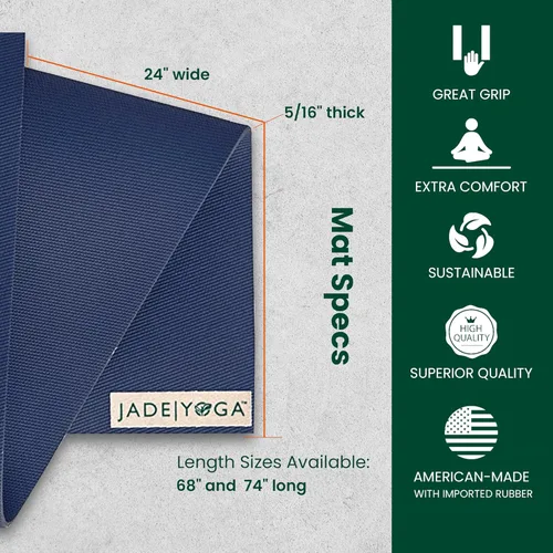 Vista 4 de Jade Fusion Tapete de Yoga, Comodidad Lujosa y Tapetes de Entrenamiento Resistentes para Gimnasio en Casa, 68" y 74" Tapete de Yoga Grueso, Tapete
