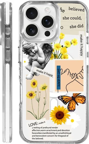 Vista 45 de Funda para iPhone 13 Pro, transparente con bonito patrón de tiburón azul, compatible con Magsafe funda protectora suave para mujeres y niñas (blanco)