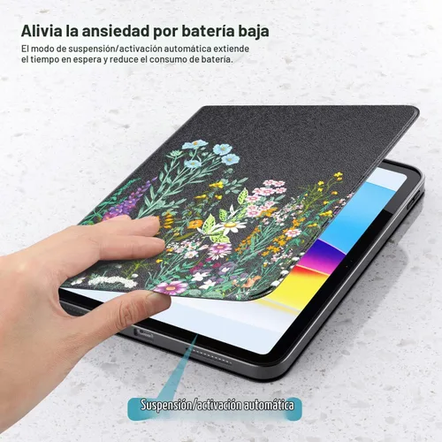 Vista 5 de Funda para iPad de 10ª generación 2022 iPad de 10.9 pulgadas, visión multiángulo y encendido automático/apagado automático, funda protectora de piel