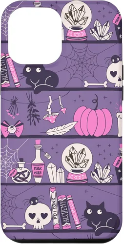 Vista 25 de iPhone 16 Vintage Witchy Magical Witch Tool box Cute Halloween Purple Case