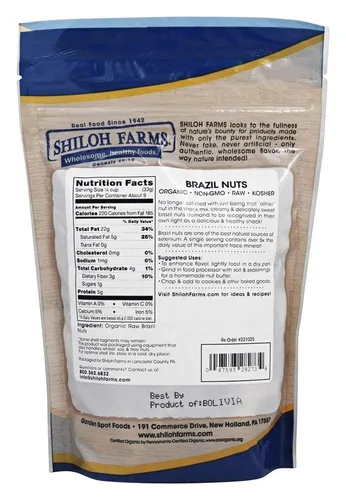Vista 2 de Shiloh Farms - Nueces orgánicas de Brasil crudas - 11 onzas Básico orgánico de despensa para hornear, cocinar o recetas diarias. Ingredientes
