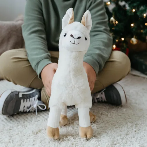 Vista 6 de The Petting Zoo Animal de peluche de llama, regalos para niños, animales salvajes del zoológico Onez, juguete de peluche de llama de 12 pulgadas