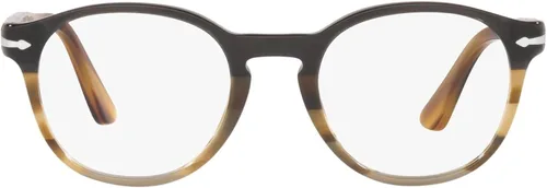 Vista 2 de Persol PO3284V - Marco redondo para gafas graduadas Negromarrón a rayaslente de demostración