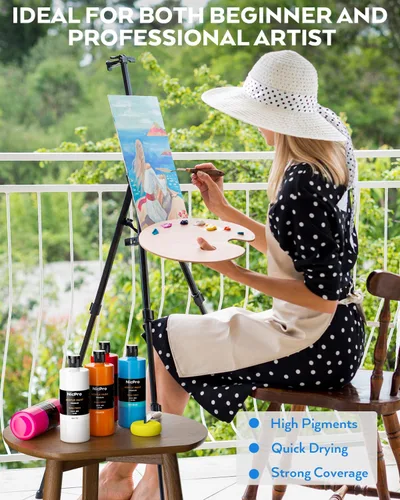 Vista 6 de Nicpro Juego de pintura acrílica grande de 24 colores (16.9 onzas), ricos pigmentos no tóxicos, suministros de pintura a granel para artistas