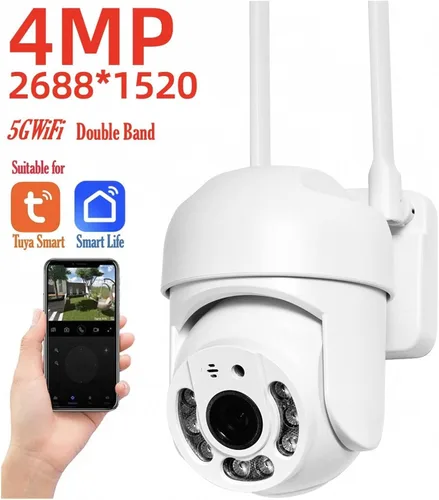Vista 2 de Cámara de seguridad domo PTZ WiFi LAN de 4MP Enchufe de la UE tipo C
