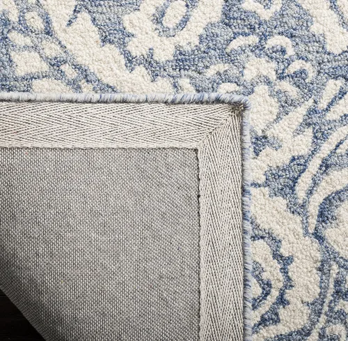 Vista 4 de SAFAVIEH Blossom Collection - Alfombra decorativa, 2 x 3 pies, azul y marfil, lana hecha a mano, ideal para zonas de alto tráfico en entrada, sala