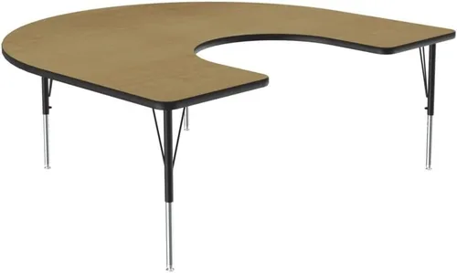 Vista 113 de Correll - Mesa rectangular de actividades para el aula de 24 x 36 pulgadas, altura ajustable (19-29 pulgadas), parte superior de nogal colonial
