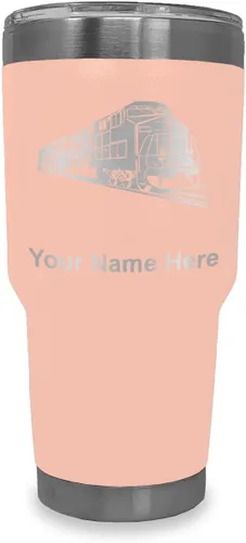 Vista 20 de LaserGram Vaso aislado al vacío de 20 onzas, tren de carga, grabado personalizado incluido (negro)