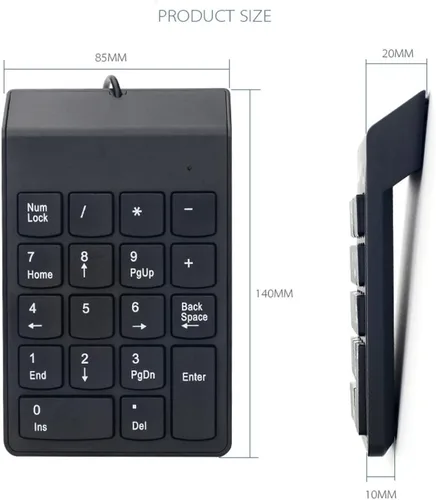 Vista 5 de Kadaon Teclado numérico, teclado USB, teclado numérico USB de 18 teclas para computadora portátil/computadora portátil