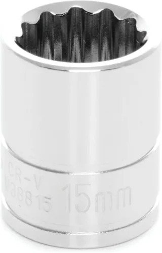 Vista 7 de Performance Tool W38812 Enchufe de 12 puntas, unidad de 3/8 de pulgada, 12 mm Chrome vanadium steel. Polished nickel chrome finish. Designed to