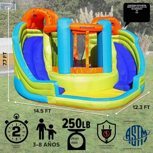 Vista 4 de Tobogán rígido de agua inflable de Sportspower., Double Slide