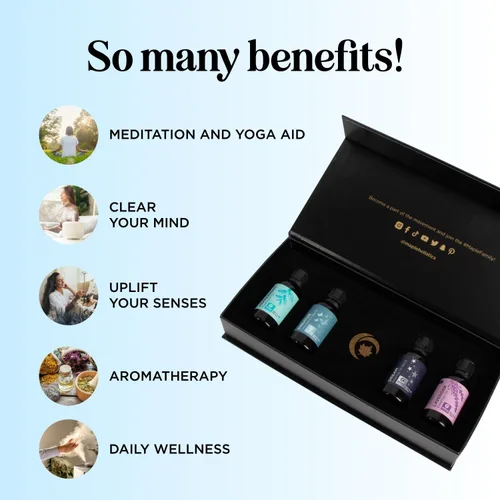 Vista 3 de Aceites esenciales para dormir para difusor, juego de regalo de aceites esenciales de aromaterapia de alta calidad con 4 aceites esenciales