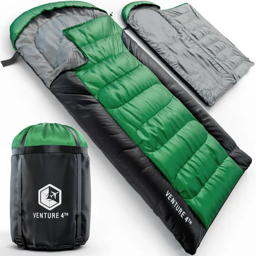Vista 9 de VENTURE 4TH Saco de dormir para mochileros – XXL, tamaños dobles e individuales – Saco de dormir ligero para clima cálido y frío para adultos, niños