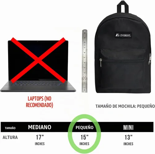 Vista 7 de Everest mochila clásica para equipaje, Verde agua), 1045K-AQ Azul aguamarina