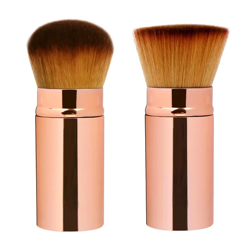 Vista 8 de UNIMEIX Brocha aplicadora de protector solar, brocha retráctil Kabuki Blush Brocha para base de maquillaje líquido, bronceador, crema o polvo (negro)