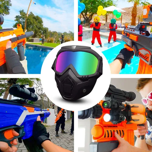 Vista 2 de BOROLA Máscara táctica compatible con Nerf Elite Toy Gun Game Rival