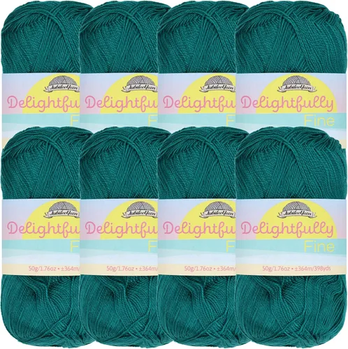 Vista 80 de JubileeYarn - Ovillo de hilo deliciosamente fino, 1.76 oz/madeja de rayón de bambú, color rosa polvo, 4 madejas