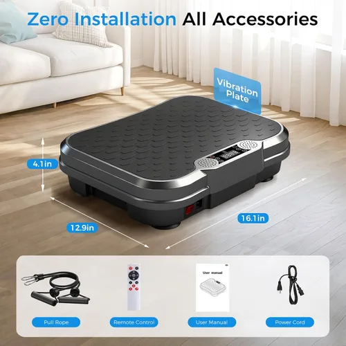 Vista 7 de AoraPulse Vibration Plate Exercise Machine, Vibration Plate for Lymphatic Drainage Weight Loss, 400 Lbs Capacity Full Body Workout Vibrate Fitness