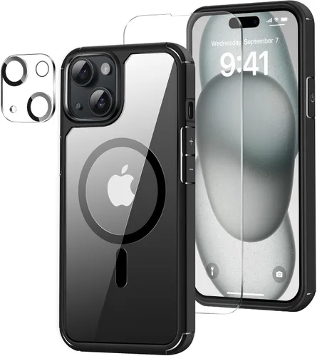 Vista 11 de Funda magnética diseñada para iPhone 13 Pro Max [compatible con MagSafe] con protector de pantalla y protector de lente de cámara, funda Azul