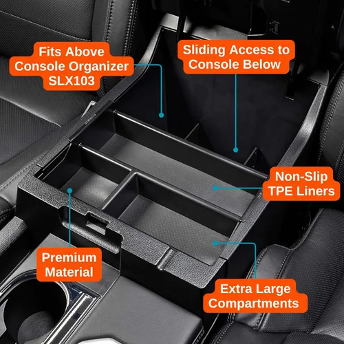 Vista 6 de Vehicle OCD - Divisor de consola central y organizador de bandejas para Toyota Tundra (2014-2021) - Fabricado en Estados Unidos