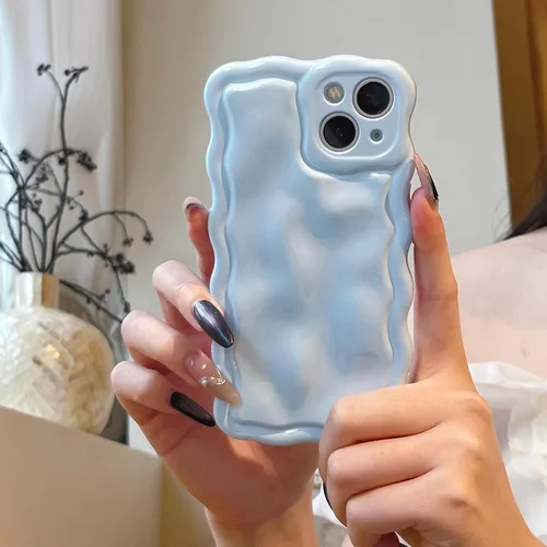 Vista 34 de FABSPARK Funda para iPhone 11, Patrón de Burbujas de Meteorito 3D Electrochapado Galvanizado con Brillos Marco Ondulado Rizado Funda Brillante, TPU