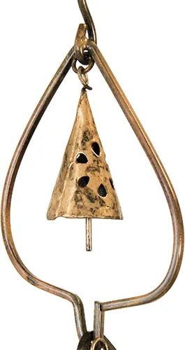 Vista 5 de Ancient Graffiti Aspen Leaf and Bell Rain Cadenas de 2