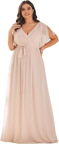 Vista 33 de Ever-Pretty Plus Vestidos de dama de honor formales de gasa para mujer Negro