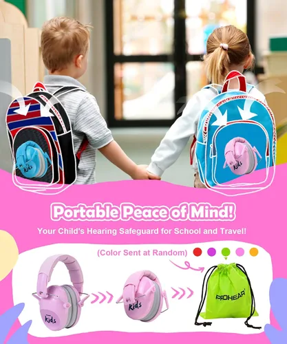 Vista 9 de PROHEAR 032 Auriculares con cancelación de ruido para niños, reducción de ruido de 25 dB, orejeras sensoriales ajustables de protección de oídos