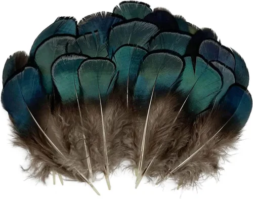 Vista 7 de 100 plumas de pavo real azul de 1.5 a 3 pulgadas pequeñas plumas naturales para atrapasueños artesanales