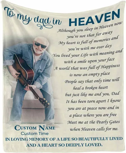 Vista 20 de Manta de memoria amorosa personalizada, no Longer be My Side but Forever in My Heart