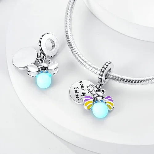Vista 5 de Hapour Abalorios de plata de ley 925 aptos para pulseras de dije, dije de corazón de sol para mascotas, pulsera y collar, cuentas de joyería