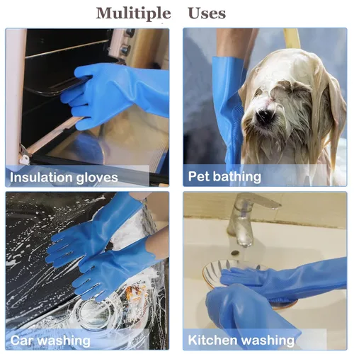 Vista 6 de 3-in-1 Pet Grooming Gloves for Washing, Deshedding & Massage (2)