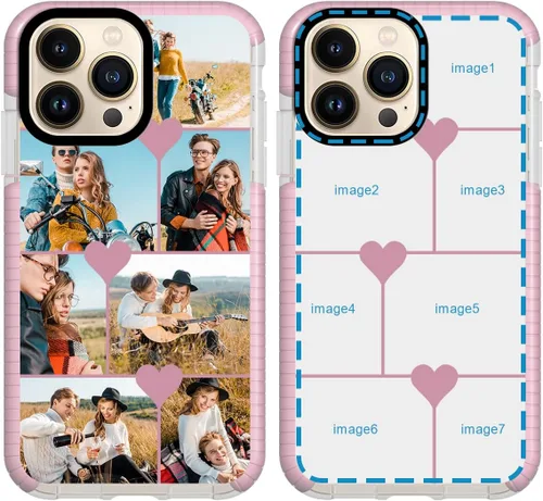 Vista 20 de Funda personalizada para iPhone 15 Pro, collage de fotos personalizada de múltiples imágenes, resistente a los impactos, suave funda protectora
