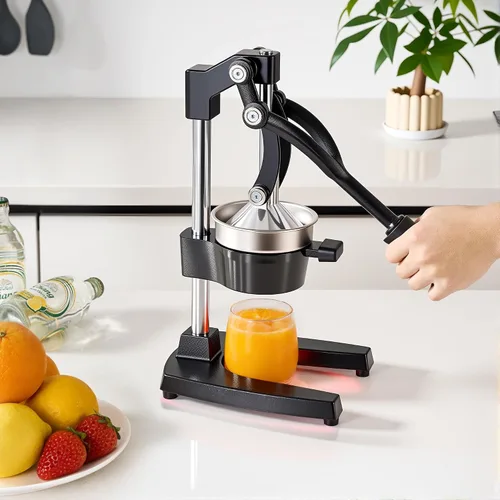 Vista 7 de Exprimidor de hierro fundido,Exprimidor comercial de la prensa de la mano,Cítricos de encimera de servicio pesado para jugo de limón naranja fresco
