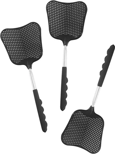 Vista 6 de Juego de Matamoscas de Servicio Pesado, con Mangos Extensibles Telescópicos de Acero Inoxidable Duraderos, para Hogar, Aula, Interior Exterior