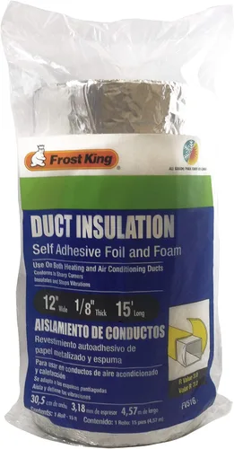 Vista 2 de Frost King FV516 Aislamiento y Cinta para Conductos, 1 1/8" x 15 pies, Blanco, Pie