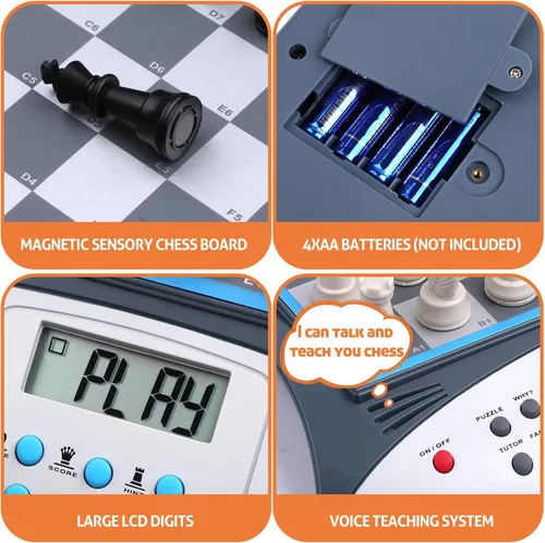 Vista 8 de Talking Chess Master - Juego de ajedrez electrónico con clasificación ELO de 2000, ideal para entrenamiento de estrategia cerebral, juego