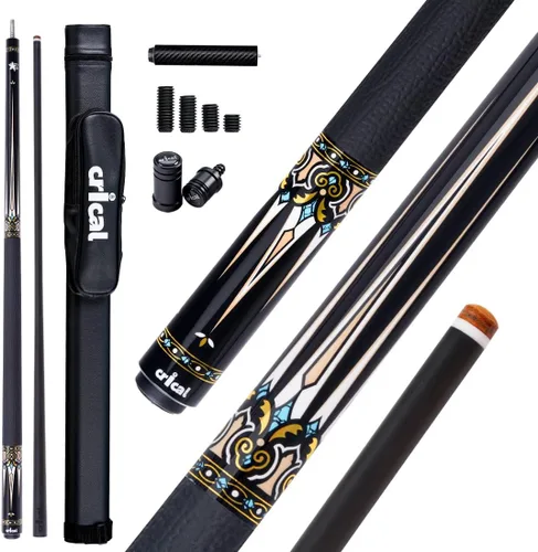 Vista 15 de CRICAL CXD Series Carbon Fiber Pool Cue, Low Deflection 12.5mm tip, Pro Taper shaft, precise control, easy stroke feel for adults