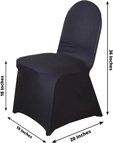 Vista 5 de Efavormart - Funda para silla de banquete de elastano negro con bolsillos para pies