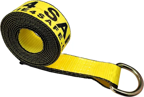 Vista 14 de Mega Cargo Control 1 paquete de correas de lazo de anillo D, amarres de remolque negros de 2 pulgadas para ensamblajes de elevación de ruedas
