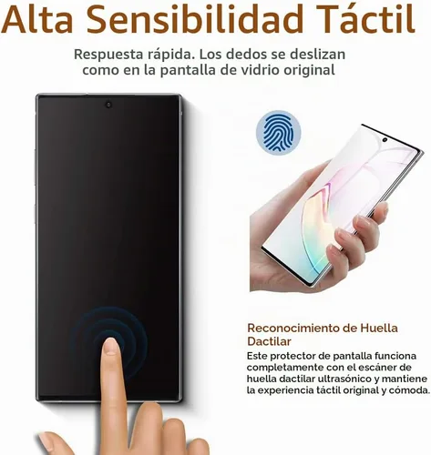 Vista 3 de Samsung Galaxy Note 10 Protector de pantalla de vidrio templado para Galaxy Note 10 [Curvo 3D] [Reconocimiento de huellas dactilares] Protector